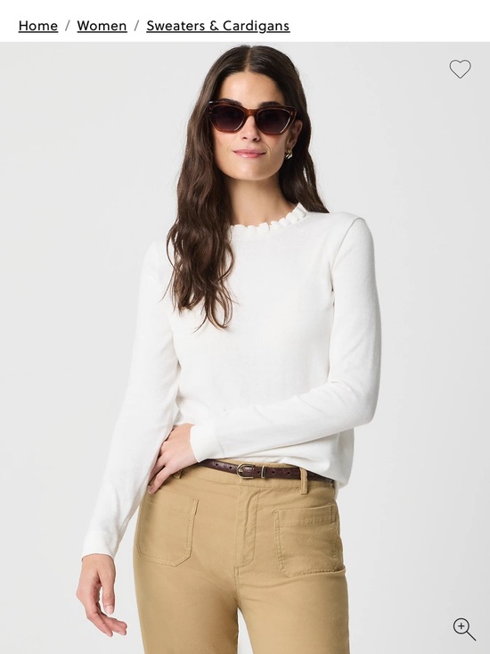 J. Crew Sweaters - J Crew NWT Ruffled Neck‎ Sweater cream ivory women’s XS